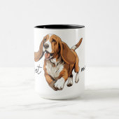 Courir et jouer Basset Hound Mug (Centre)