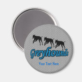 Courir Greyhound Silhouettes Dog Magnet (Recto/Verso)