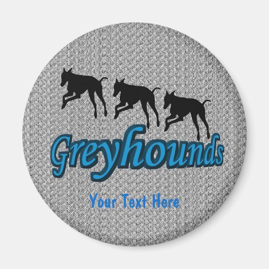 Courir Greyhound Silhouettes Dog Magnet (Devant)