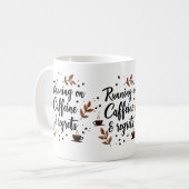 Courir sur la caféine et Regrets Drôle Mug café (Devant gauche)