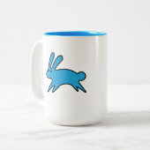 Courir Un Petit Lapin Bleu À Deux Tons De Mug De C (Devant gauche)