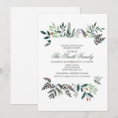 Couronne aquarelle d'hiver Invitation de Noël (Devant / Derrière)