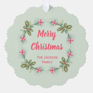 Couronne aquarelle Joyeux Noël ornement en papier