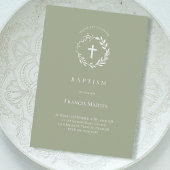 couronne blanche sur vert olive | Invitation au ba