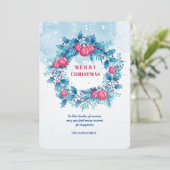 Couronne bleue avec billes rouges Carte de vacance (Debout devant)