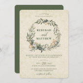 Couronne botanique blanche | FAIRE-PART DE MARIAGE (Devant / Derrière)