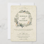 Couronne botanique blanche | FAIRE-PART DE MARIAGE (Devant)