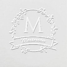 Couronne botanique Nom initial Monogramme #2R