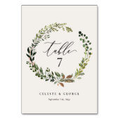 Couronne botanique numéro de table de mariage élég (Par défaut)