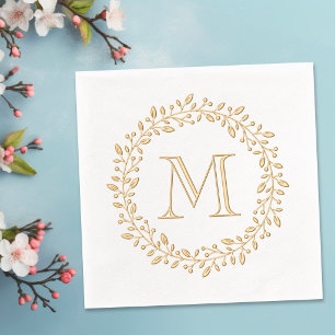 Couronne botanique ronde de baie Monogramme Initia