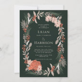 Couronne botanique Sage et Faire-part de mariage (Devant)