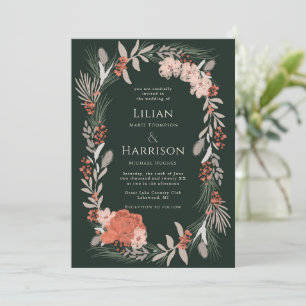 Couronne botanique Sage et Faire-part de mariage