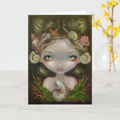 "Couronne carte de voeux de coquilles" (Fleur jaune)