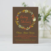 Couronne circulaire florale marron - Invitation Ba (Debout devant)