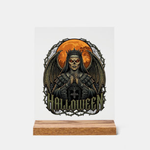 Couronne d'ailes de nonne démon de Halloween Lune
