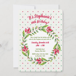 Couronne de baies et invitation à pois