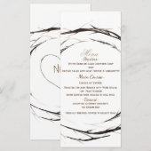 Couronne de bâtons rustiques branches mariage Menu (Devant / Derrière)