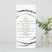 Couronne de bâtons rustiques branches mariage Menu (Debout devant)