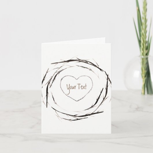 Couronne de bâtons rustiques branches Merci (Devant)