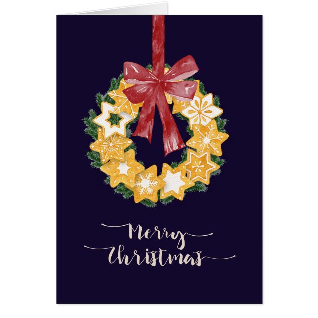 Couronne de biscuits de Noël avec Arrière - plan b (Devant)