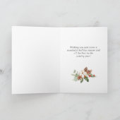 Couronne de cônes de pin Joyeux Noël Carte de vœux (Intérieur)