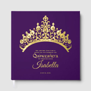 Couronne de Diadème en Or Élégant pour Quinceañera