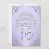 Couronne de diamant violet joli Invitation douce 1 (Devant)