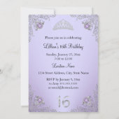 Couronne de diamant violet joli Invitation douce 1 (Dos)