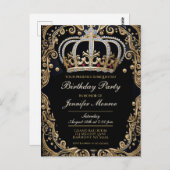 Couronne de fête d'anniversaire royale Invitation  (Devant / Derrière)