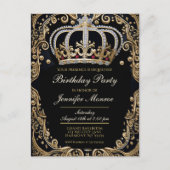 Couronne de fête d'anniversaire royale Invitation  (Devant)