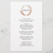 Couronne de feuillage doré. Menu de mariage élégan (Devant)