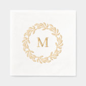 Couronne de feuille végétale Monogramme moderne (Recto)