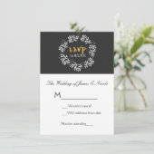 Couronne de feuilles blanches, faire-part de maria (Debout devant)