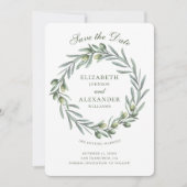 Couronne de feuilles d'olive. Faire-part de mariag (Devant)