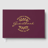 Couronne de feuilles d'or sur mariage bordeaux (Recto)