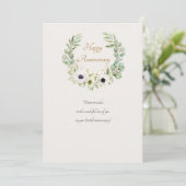 Couronne de Fleurs Anémones Blanches Carte (Debout devant)