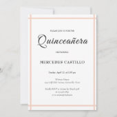 Couronne de fleurs Boho rose Invitation Quinceañer (Devant)