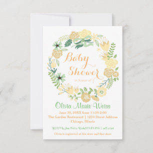 Couronne de fleurs de pêche - Invitation Baby Show