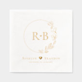 Couronne de fleurs élégante monogramme de mariage  (Recto)