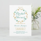 Couronne de fleurs en or menthe Invitation de douc (Debout devant)