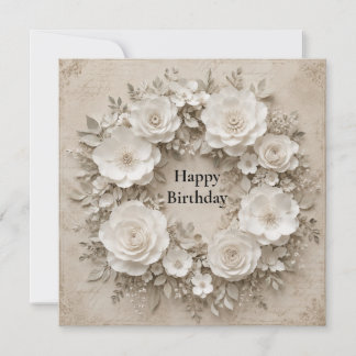 couronne de fleurs en papier vintage carte 