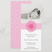 Couronne de fleurs ı Faire-part de naissance 10 cm (Devant / Derrière)