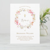 couronne de fleurs | Invitation au baptême (Debout devant)