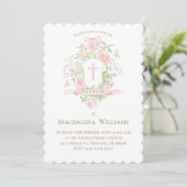 couronne de fleurs | Invitation de baptême (Debout devant)