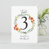Couronne de fleurs jolies | Cartes de numéros de t (Debout devant)