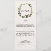 Couronne de fleurs mariage menu aquarelle verte (Devant)