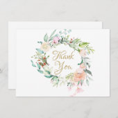 Couronne de fleurs Roses de campagne Merci (Devant / Derrière)