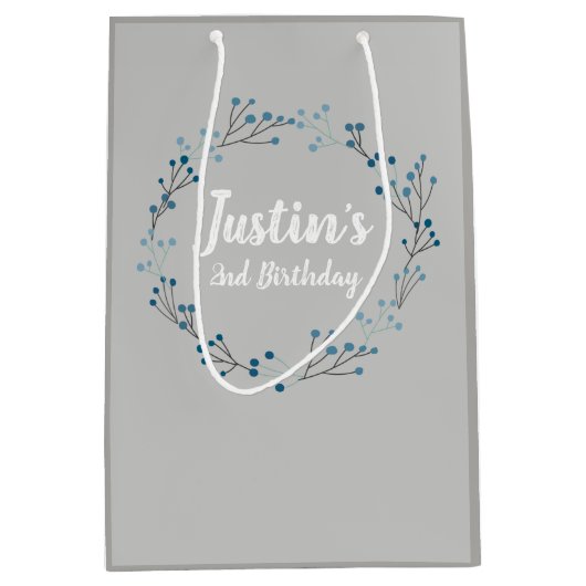 Couronne de fleurs Sacs cadeaux d'anniversaire Vin (Devant)