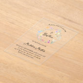 couronne de fleurs sauvages Invitation Baptême (Poser)