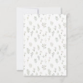 Couronne de fleurs vertes mariage rustique cartes (Dos)
